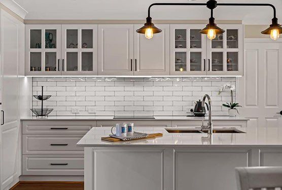 White Kitchen with Tiled Splashback - Cabinet Makers in Torrington, QLD