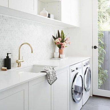 White Laundry Cabinets - Cabinet Makers in Torrington, QLD
