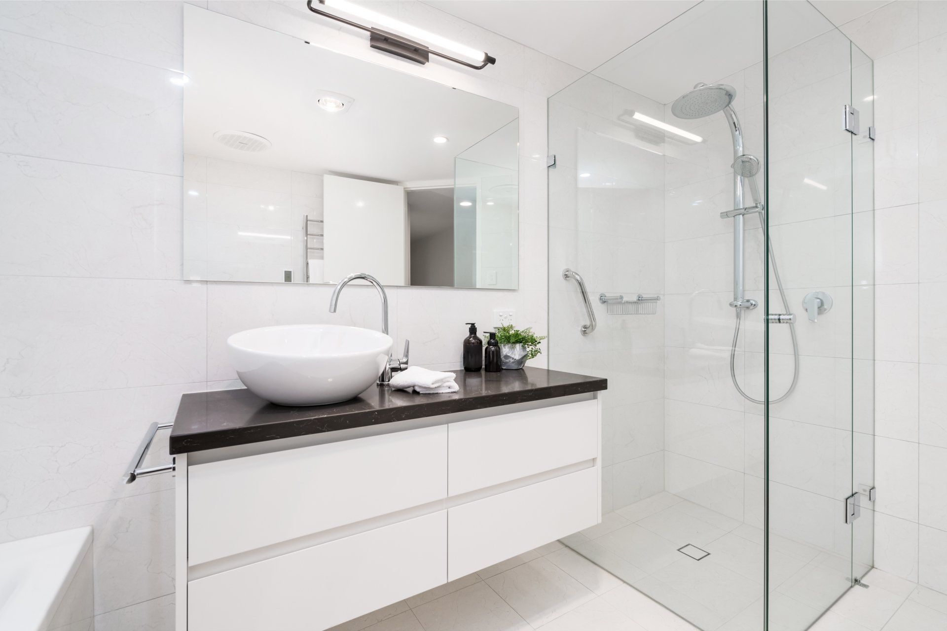 White themed bathroom — Bathroom Vanities in Toowoomba , QLD