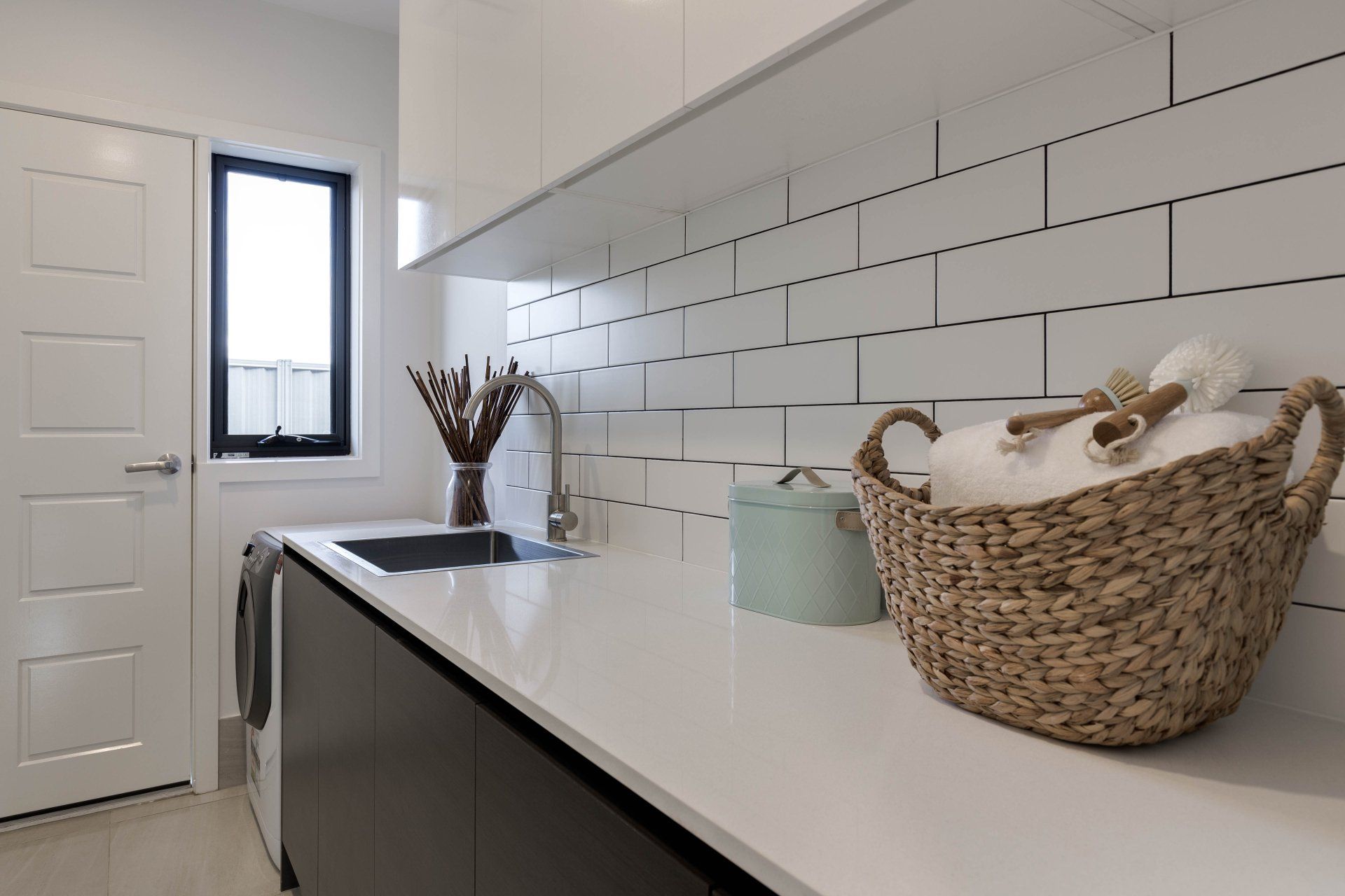 Bathroom with a basket — Laundry Renovations in Toowoomba, QLD