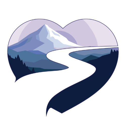 The Hood River Naturopathic Logo - An image of Mount Hood in a heart with a river running through it. 