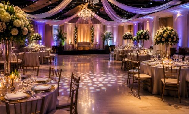 Elegant event center venue prepared for a special celebration in Edinburg, TX