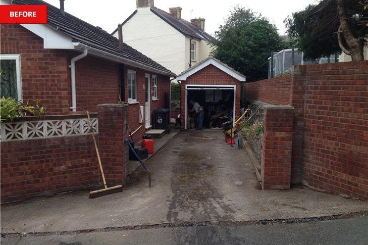 before driveway laying image