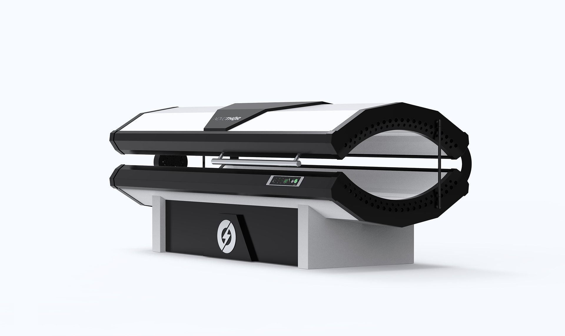 A woman is getting a laser treatment on her elbow.