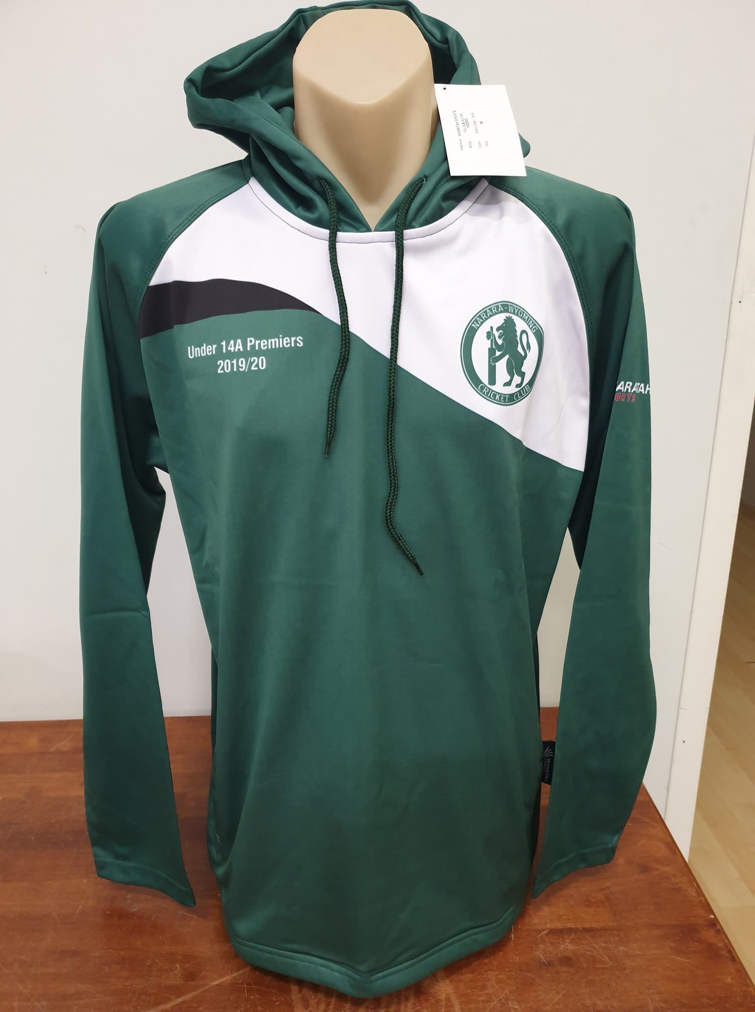 Green Hoodie with Printed Logo — Sportscoast Trophies & Embroidery in Erina, NSW