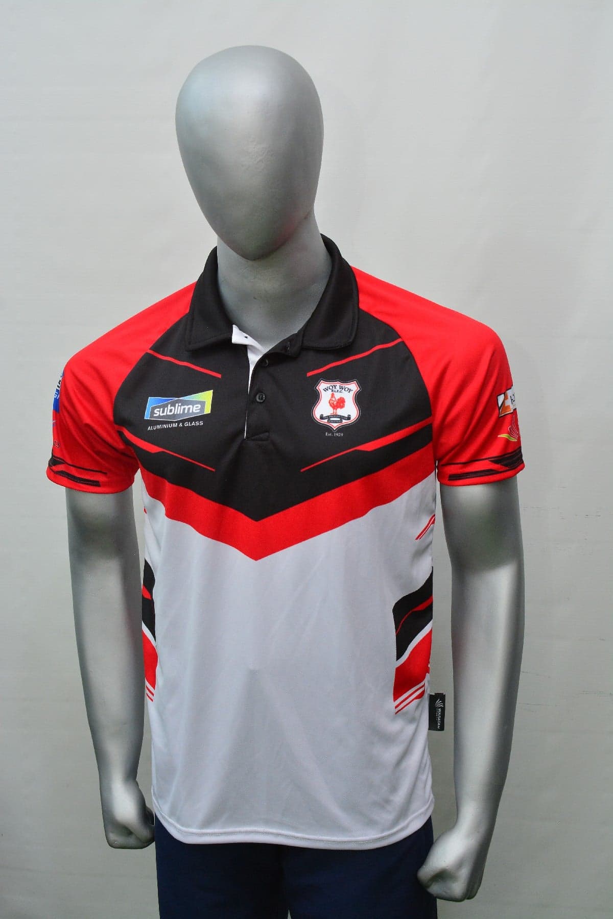 Polo Shirt with Printed Brand Logos — Sportscoast Trophies & Embroidery in Erina, NSW