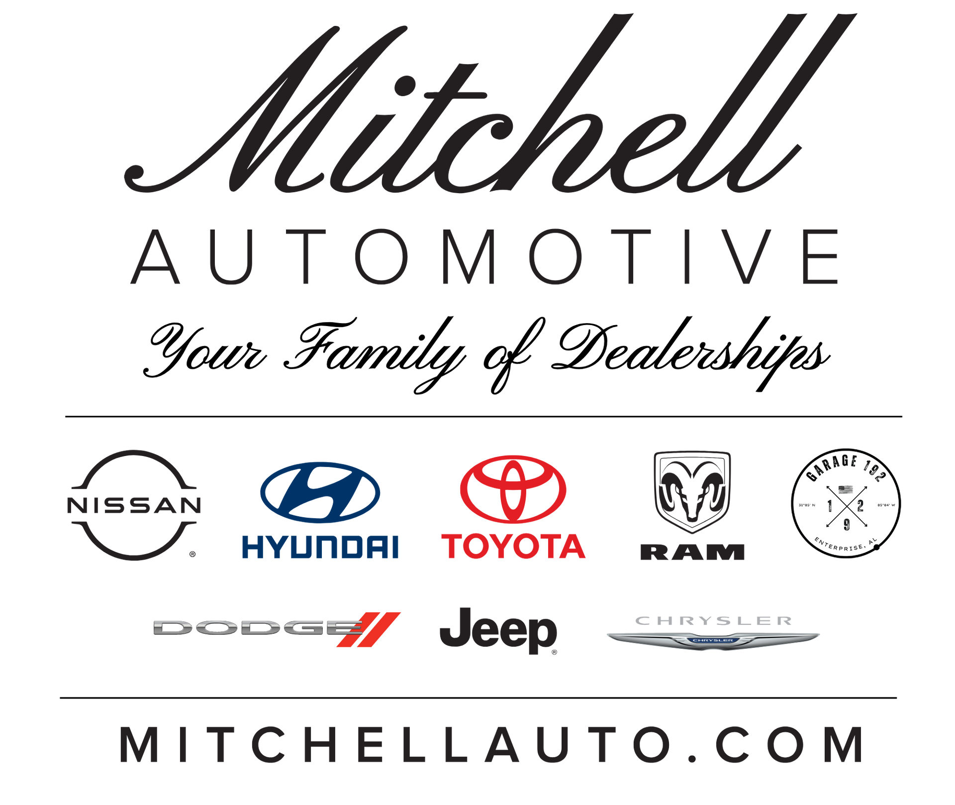 Logo for Mitchell Automotive displaying the company name, tagline 