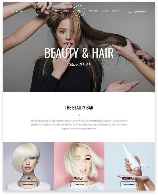 Woman getting hair styled at