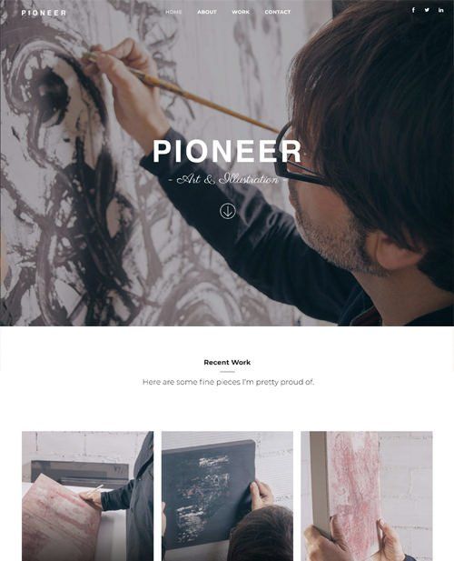 Artist painting on canvas; white, black, and gray abstract artwork.