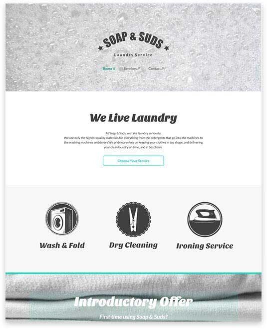 Laundry service website: