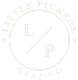 A logo for little pickers grazing with the letters l and p in the centre