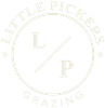 A logo for little pickers grazing with the letters l and p in the centre