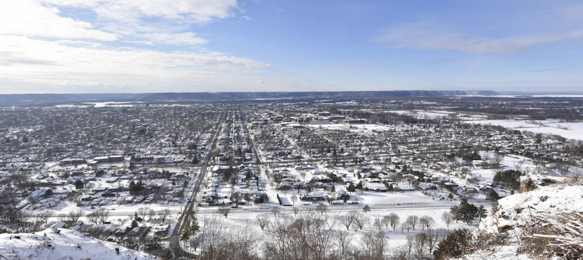 snow covered - birds eye view