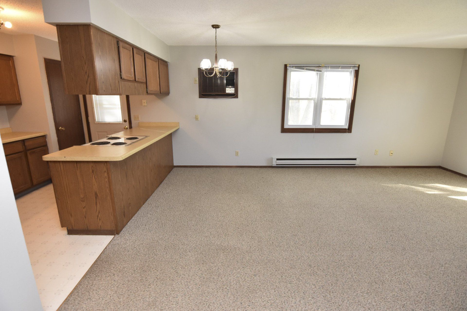 living room and kitchen