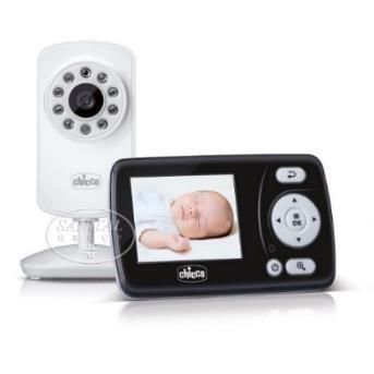 Un baby monitor con l'immagine di un bambino sullo schermo.