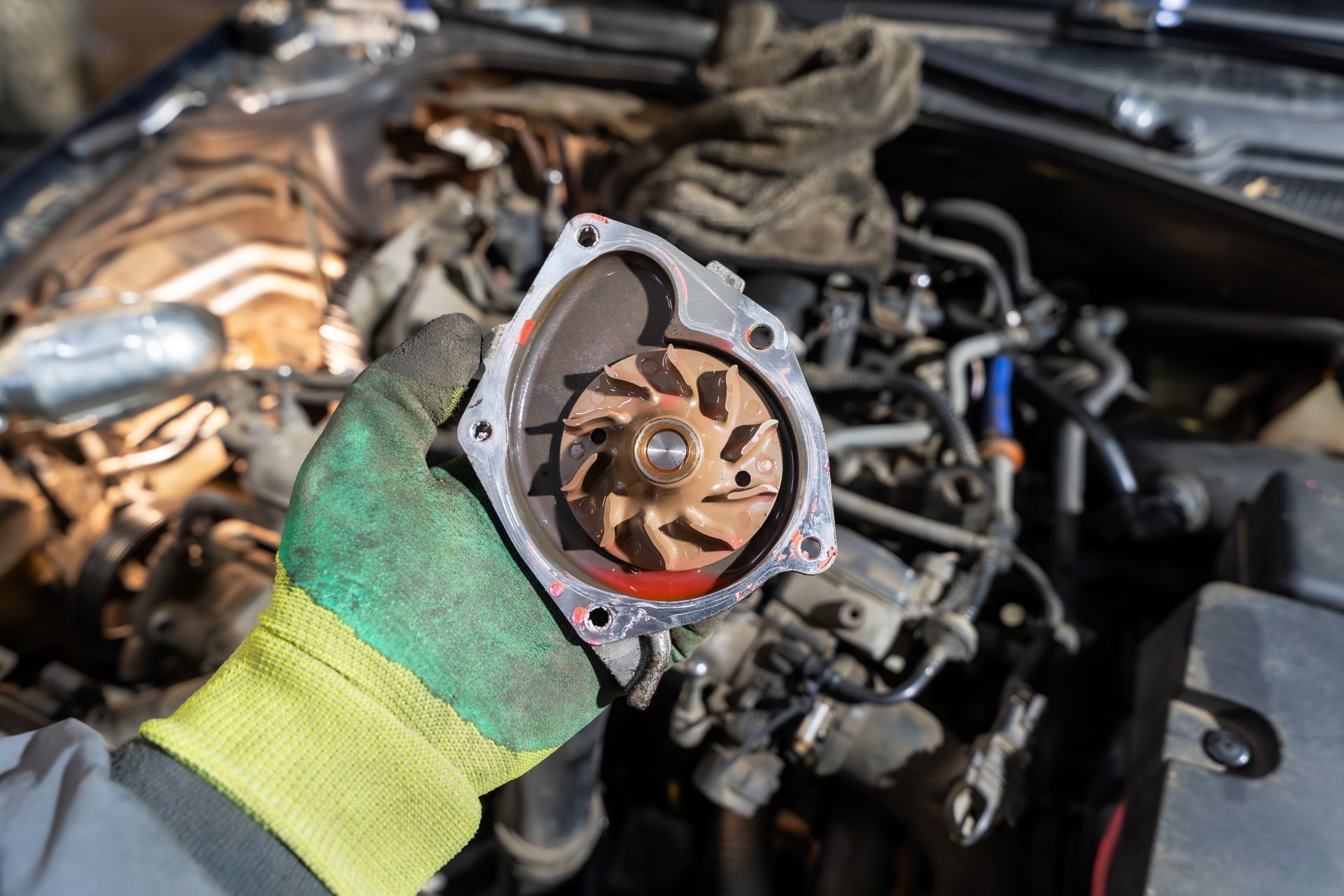 Woman in straw hat smiles, holding wine glass near a lake.