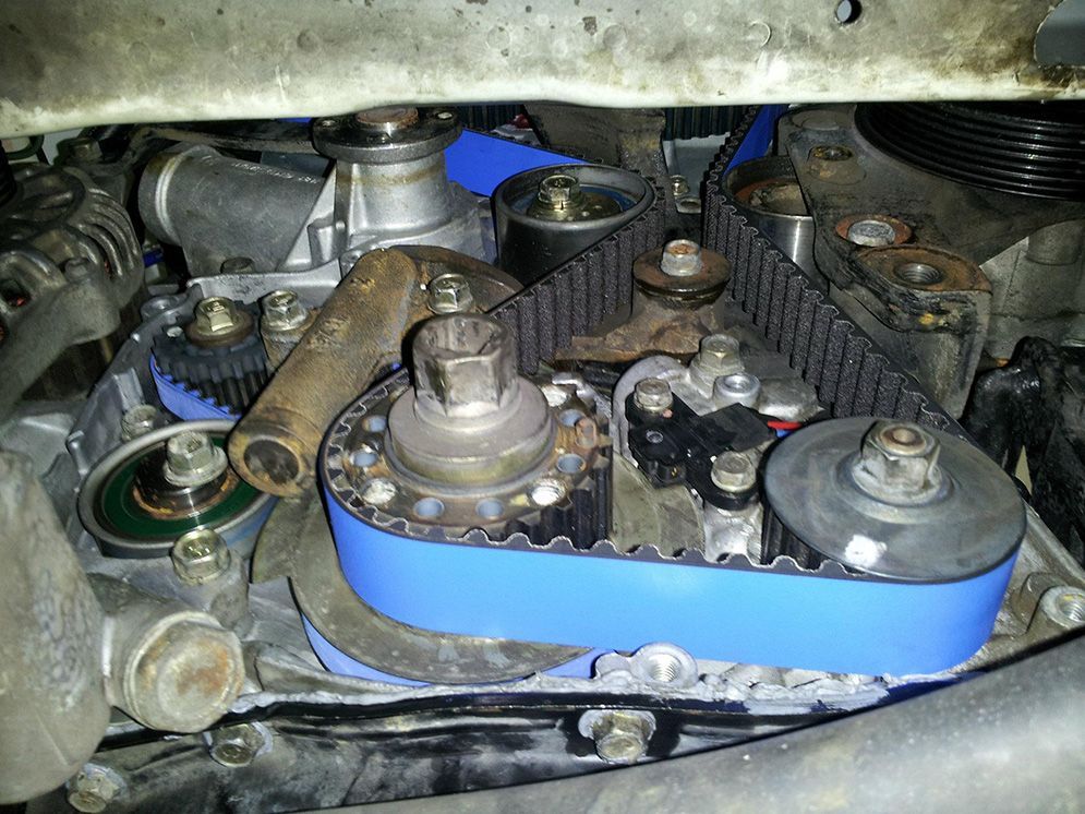 A Close Up of a Timing Belt on a Car Engine — Northern Service Centre in Smithfield, QLD