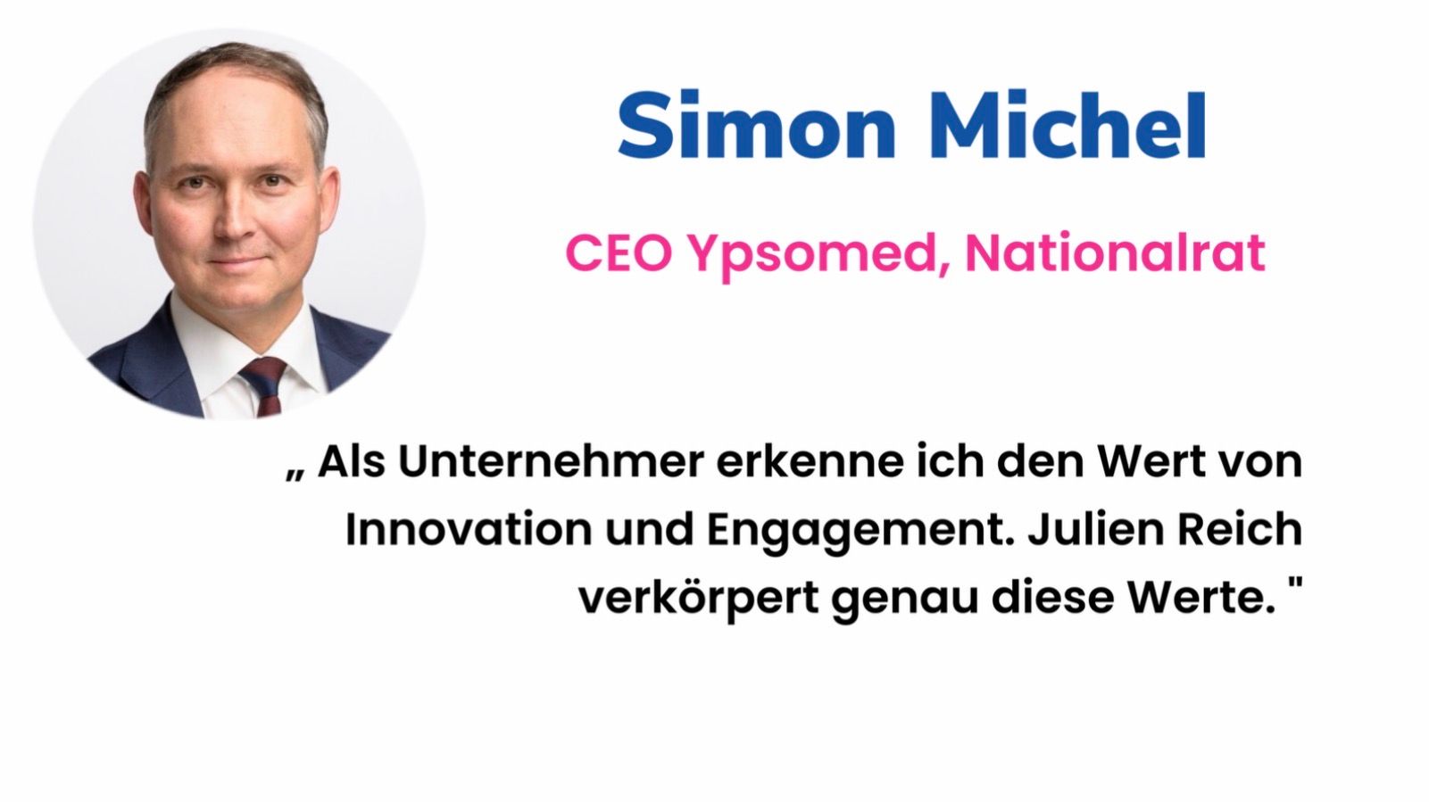 Simon Michel empfiehlt Julien Reich zur Wahl in den Grossrat