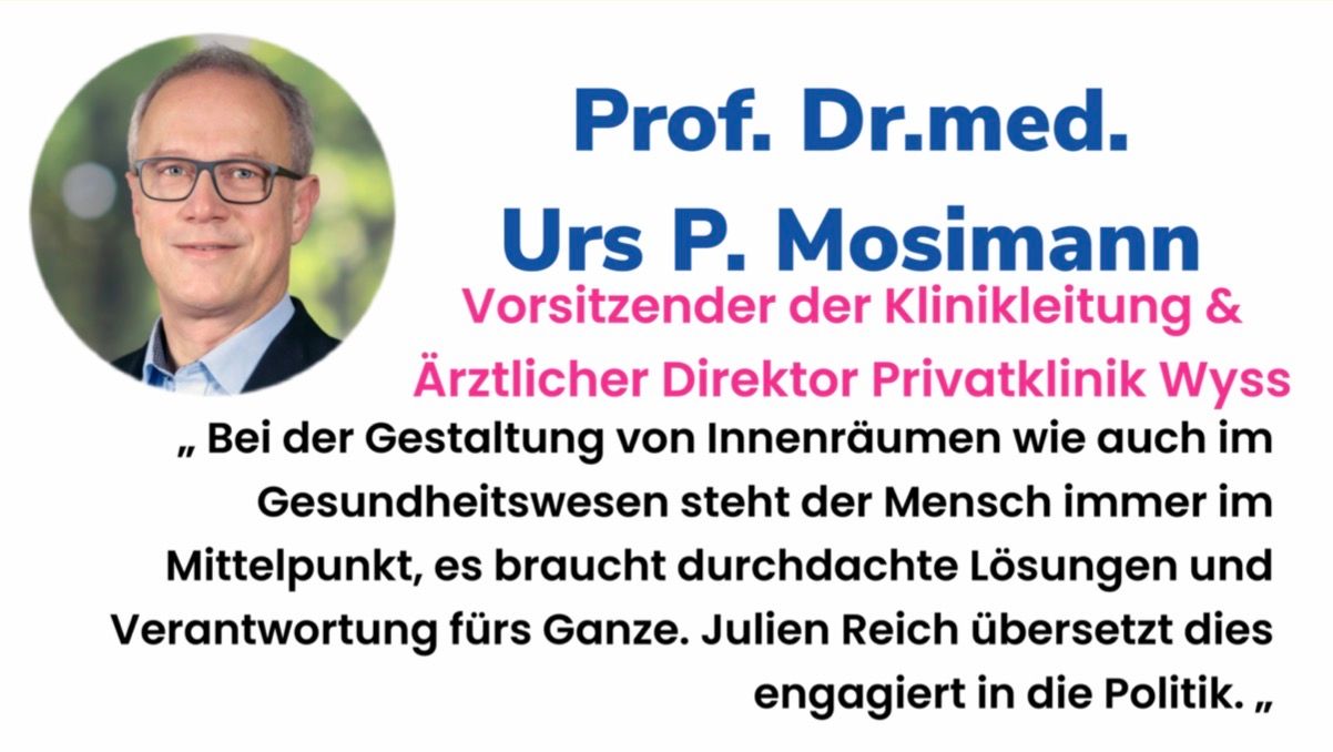 Urs P Mosimann empfiehlt Julien Reich zur Wahl in den Grossrat