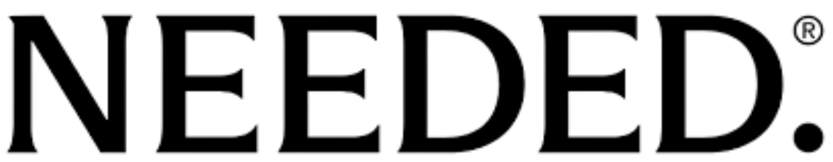 A black and white logo for needed on a white background.