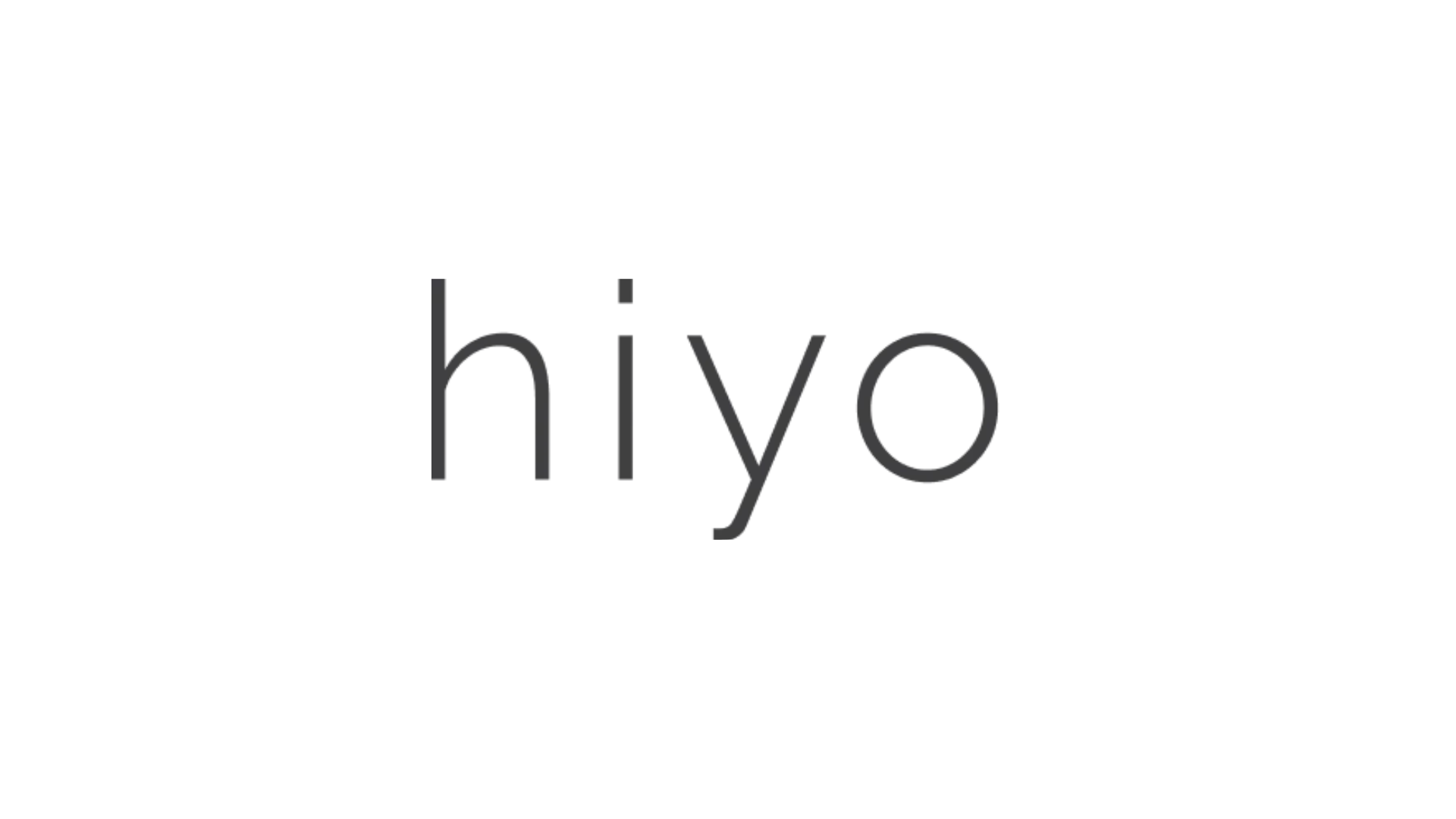 The word hiyo is written in black on a white background.