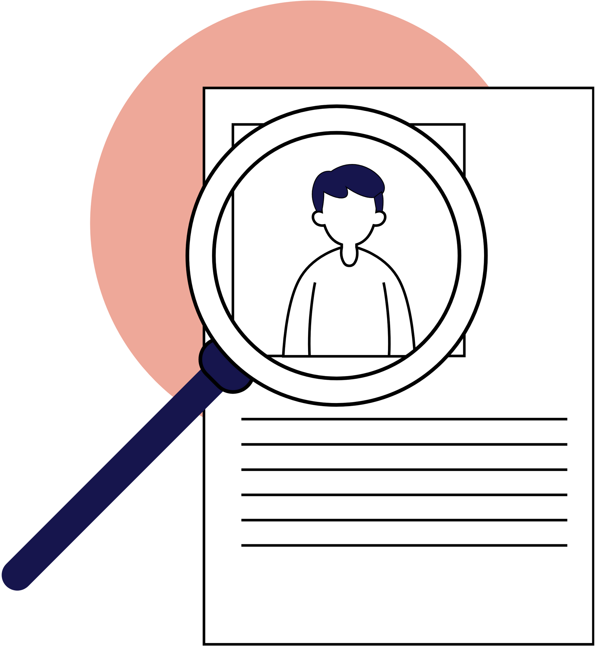 Illustration of a person climbing bar charts, pointing at a bullseye target with a flag with gears in the background.