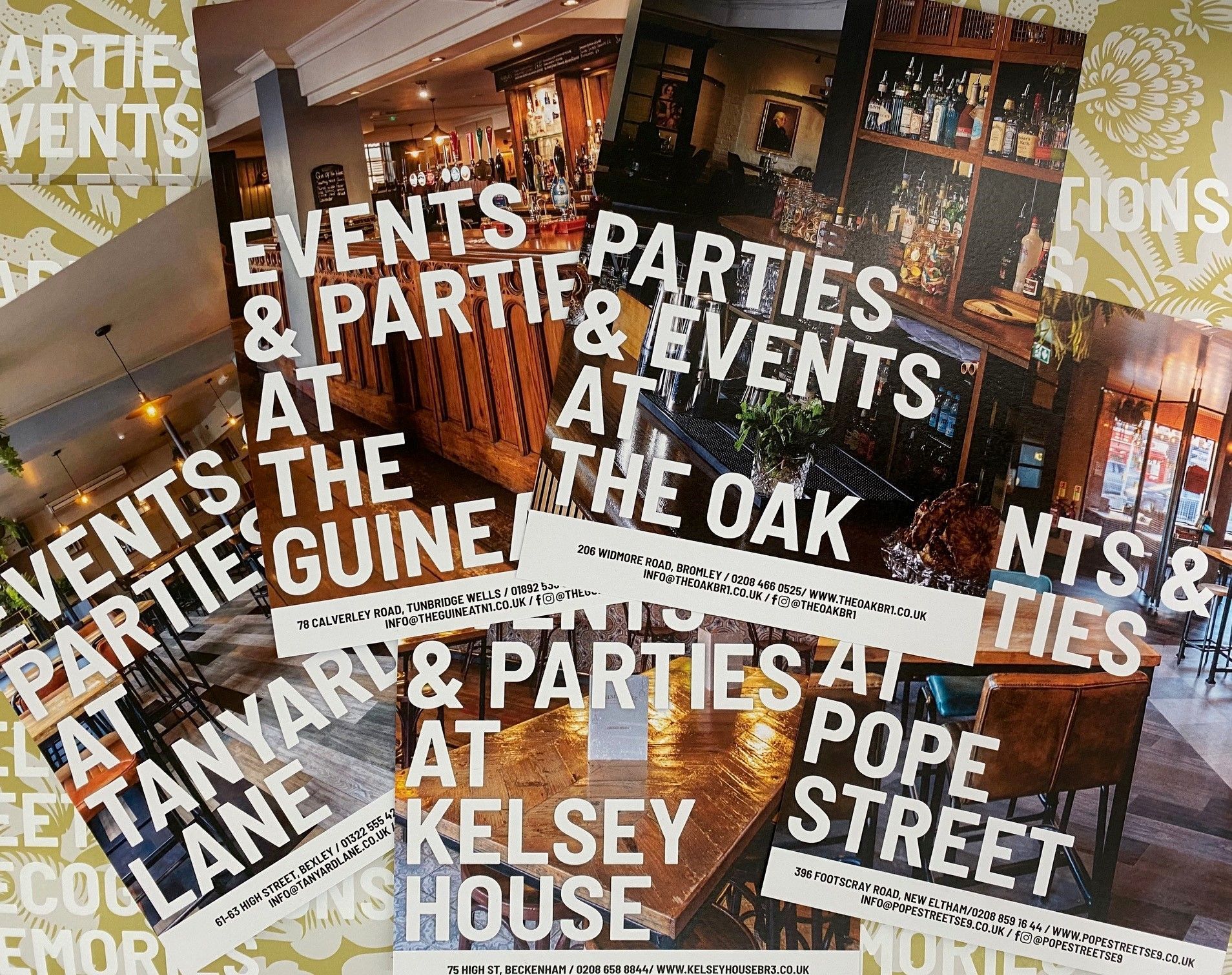 4 - Event Programme Printing - Private Dining Printing - Hire Venue Printing