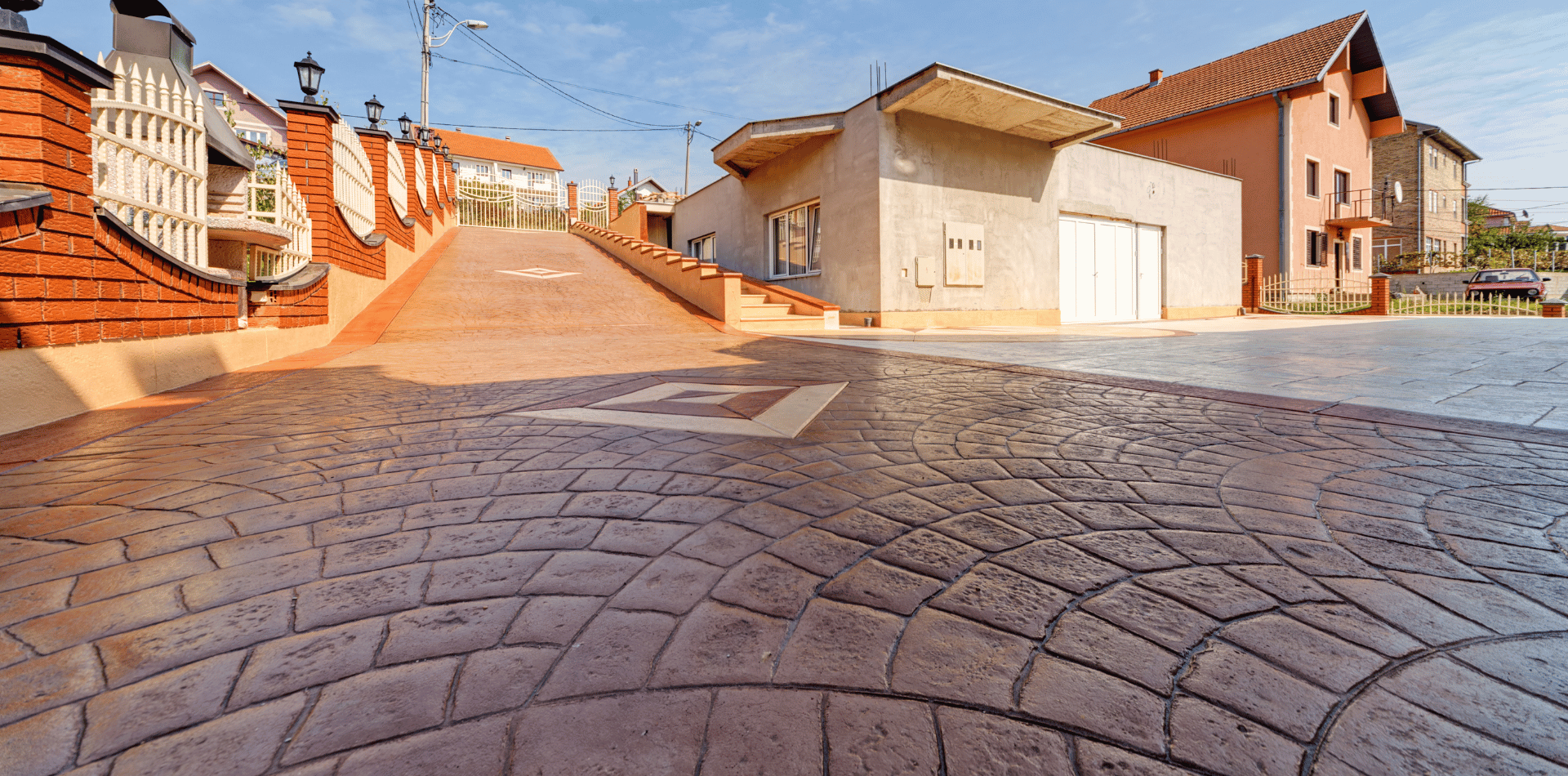 A freshly painted driveway