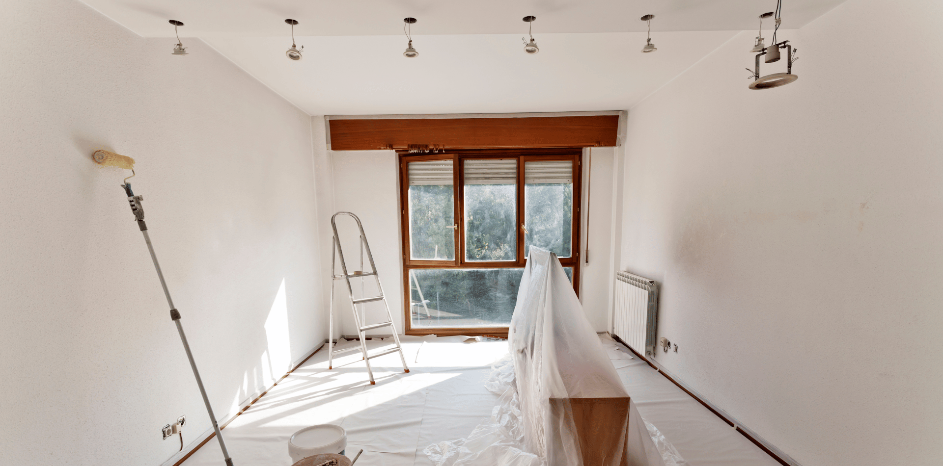 A room prepared for painting