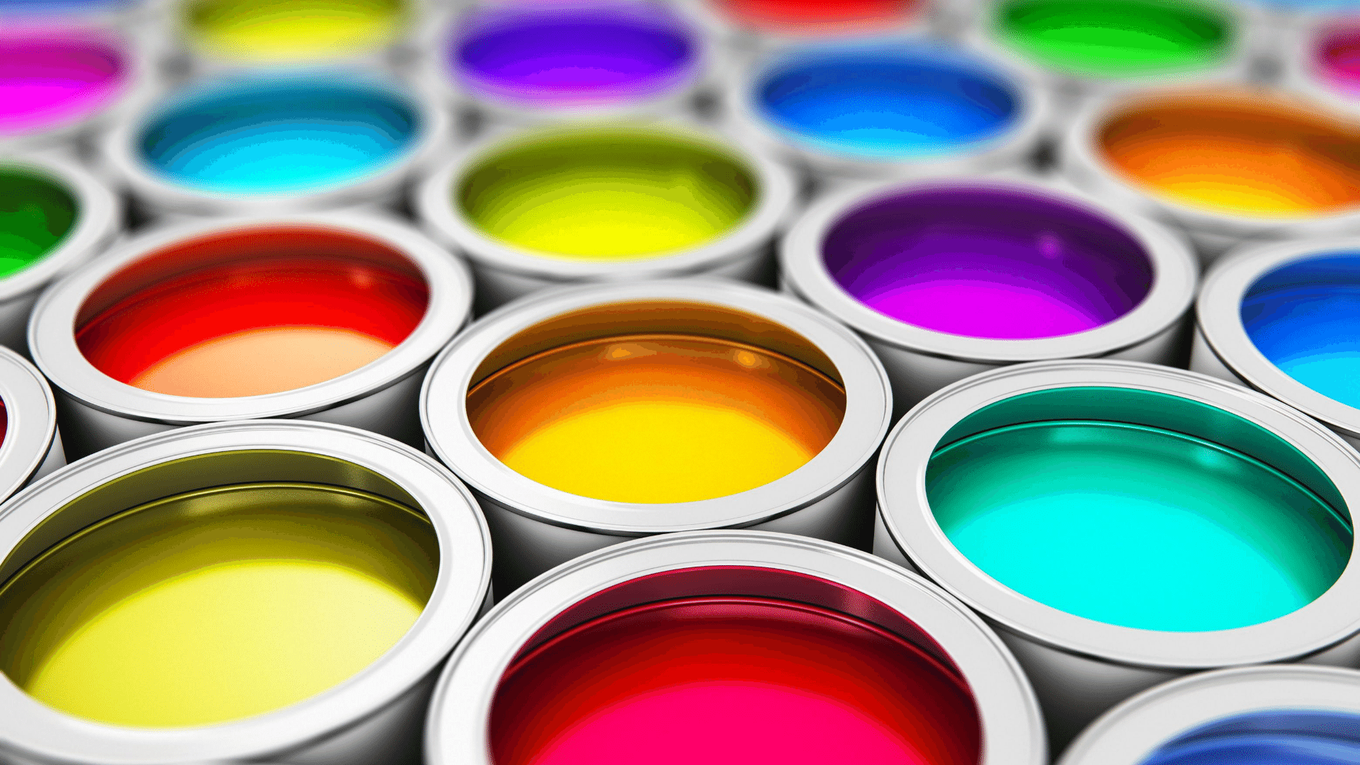 Colourful paint tins at Painters Central Coast