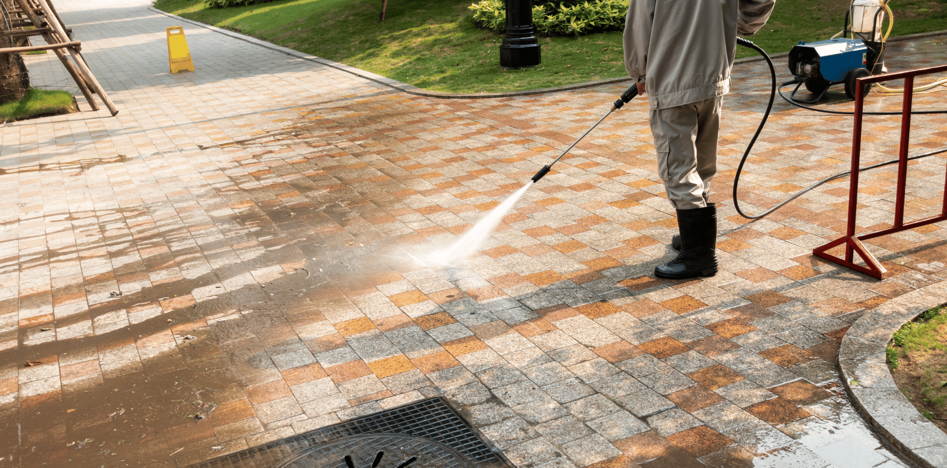 pressure cleaning a driveway