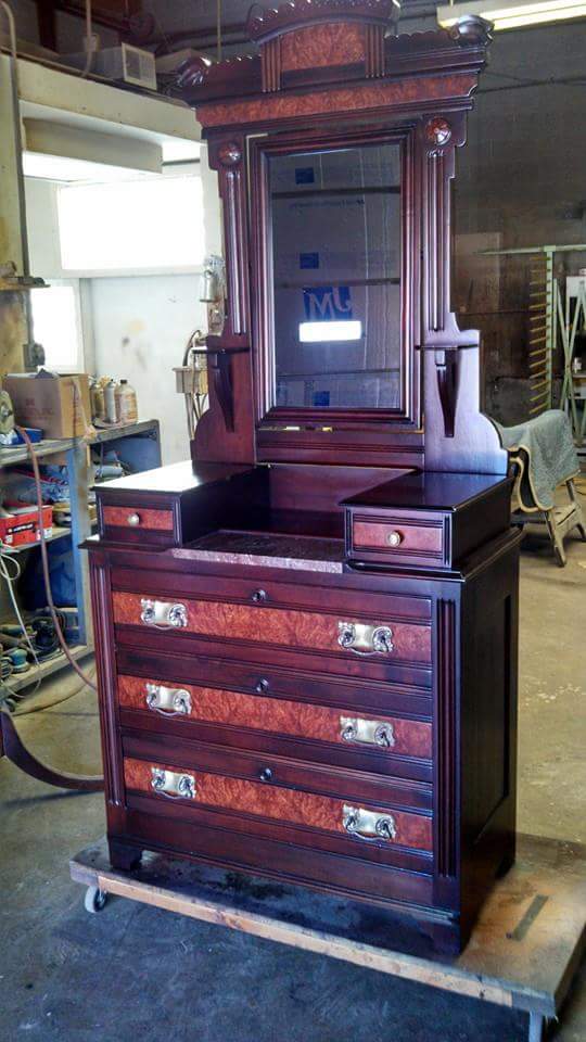 Drawer with Mirror Refinished — Schererville, IN — Anthony Carlo Fine Finishing & Restoration