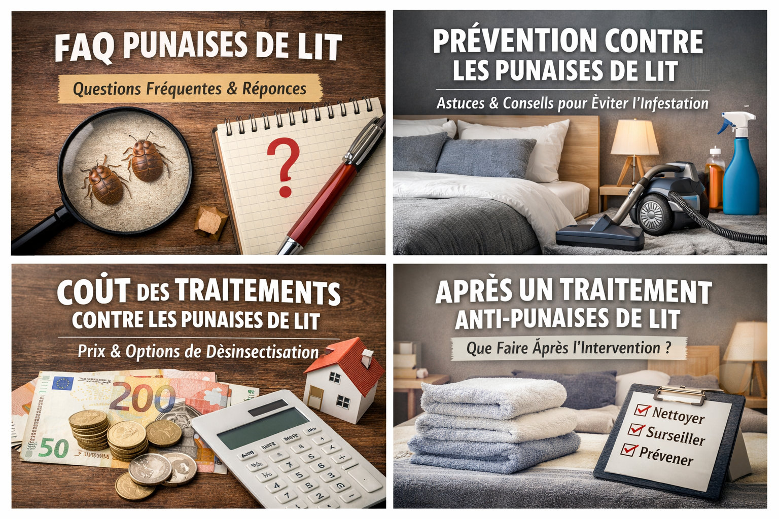 Punaises de lit observées de près avec loupe, questions et solutions