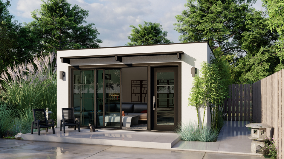 A one-bedroom accessory dwelling unit (ADU) garage conversion.