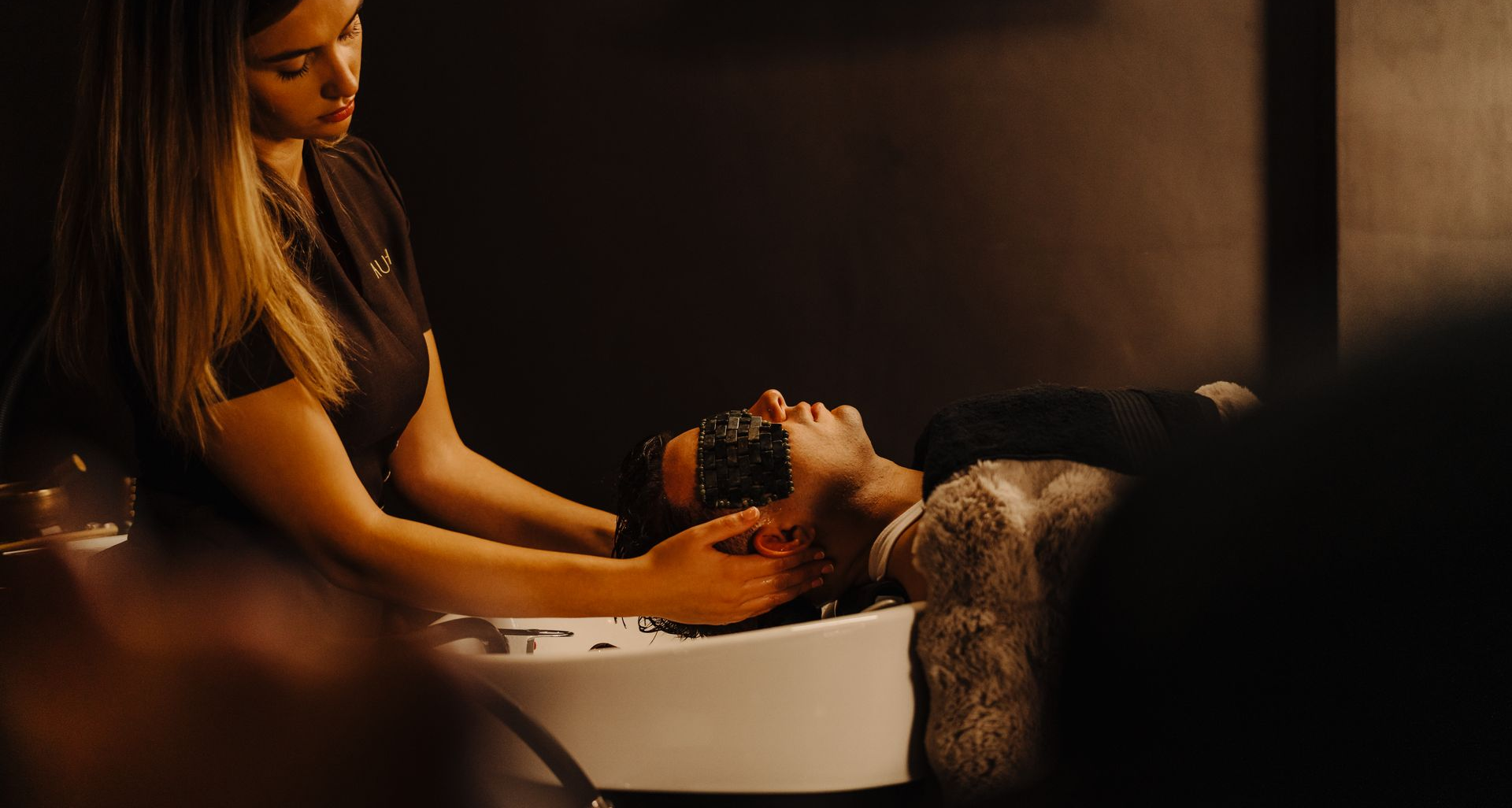 Head massage at a Japanese head spa in Prestwick, Ayrshire
