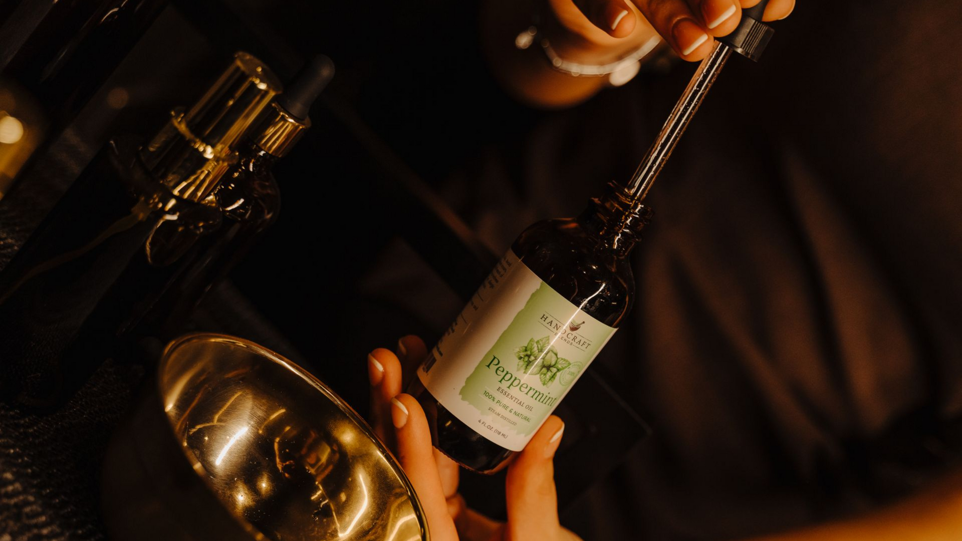 Peppermint essential oil at Aurah spa in Prestwick, Ayrshire