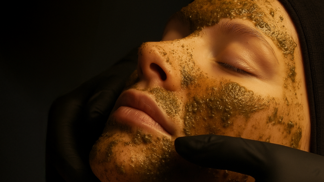 Cream face mask at Aurah spa in Prestwick, Ayrshire