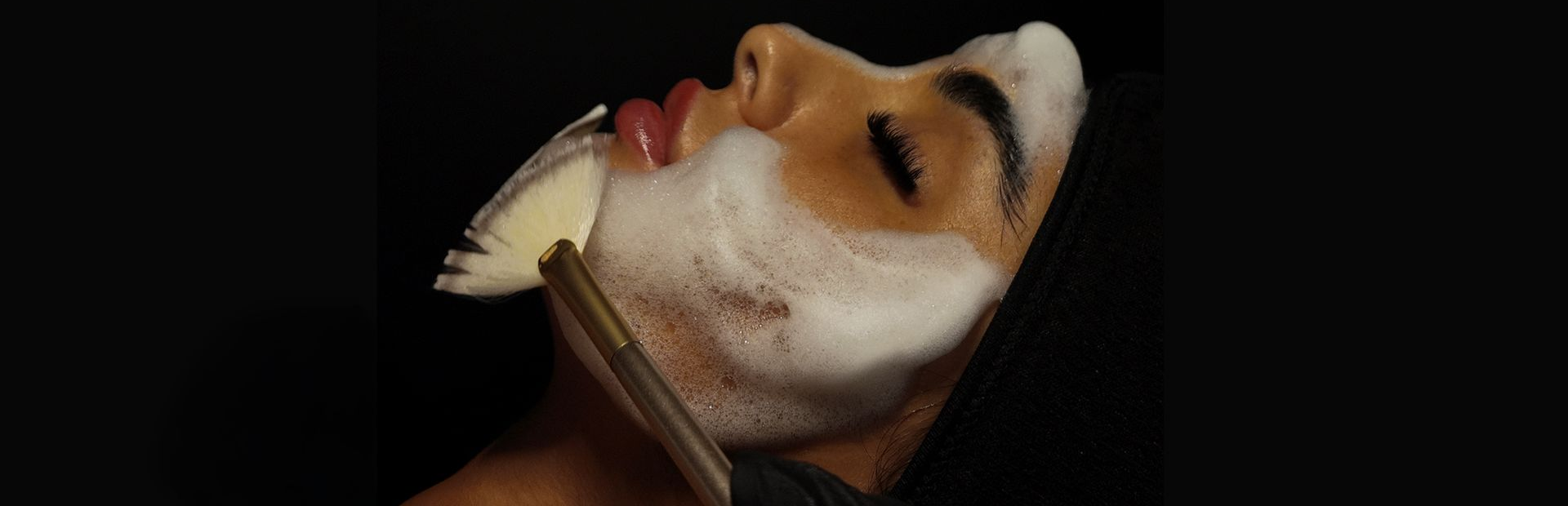 man having a facial in Aurah Spa in Ayrshire