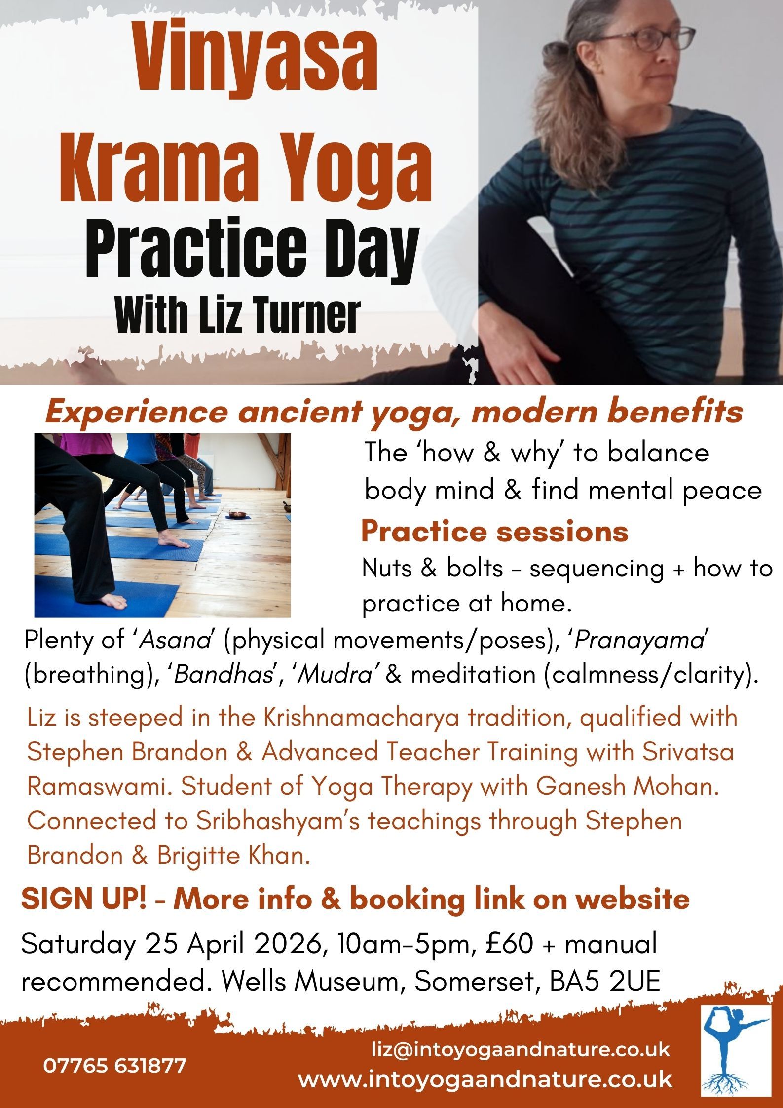 Flyer for Vinyasa Krama Practice Day
