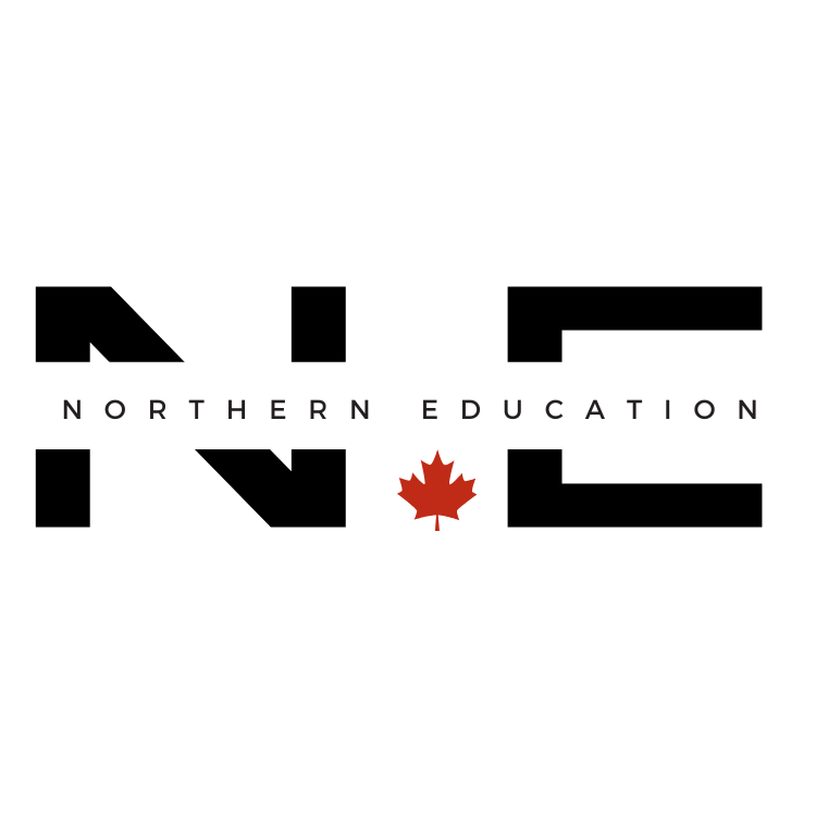 The logo for northern education has a maple leaf on it.