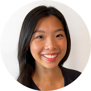 A woman wearing a scarf and glasses is in a circle.