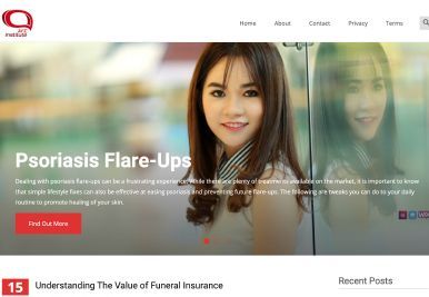 A screenshot of a website for psoriasis flare-ups.
