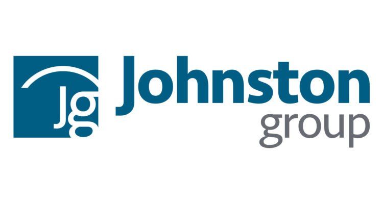 The johnston group logo is blue and white on a white background.