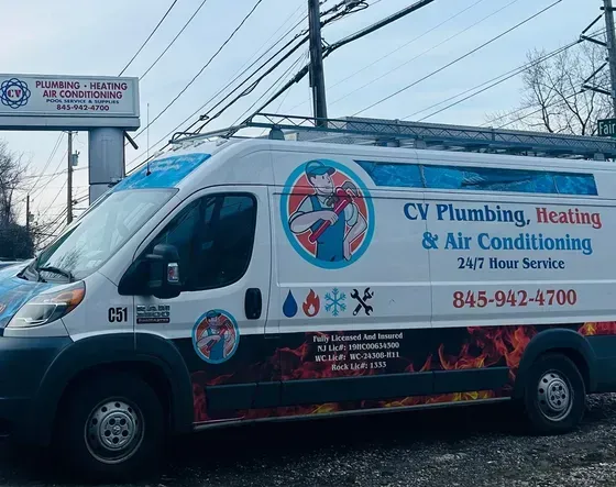 CV Plumbing, Heating & Air Conditioning service vehicle