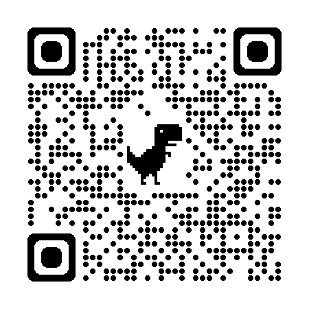 a black and white qr code with a dinosaur on it . | Burlington, WI