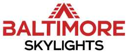 Baltimore Skylight logo with a red roof-like graphic above red text 