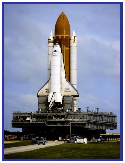 Space Shuttle Challenger on launch pad