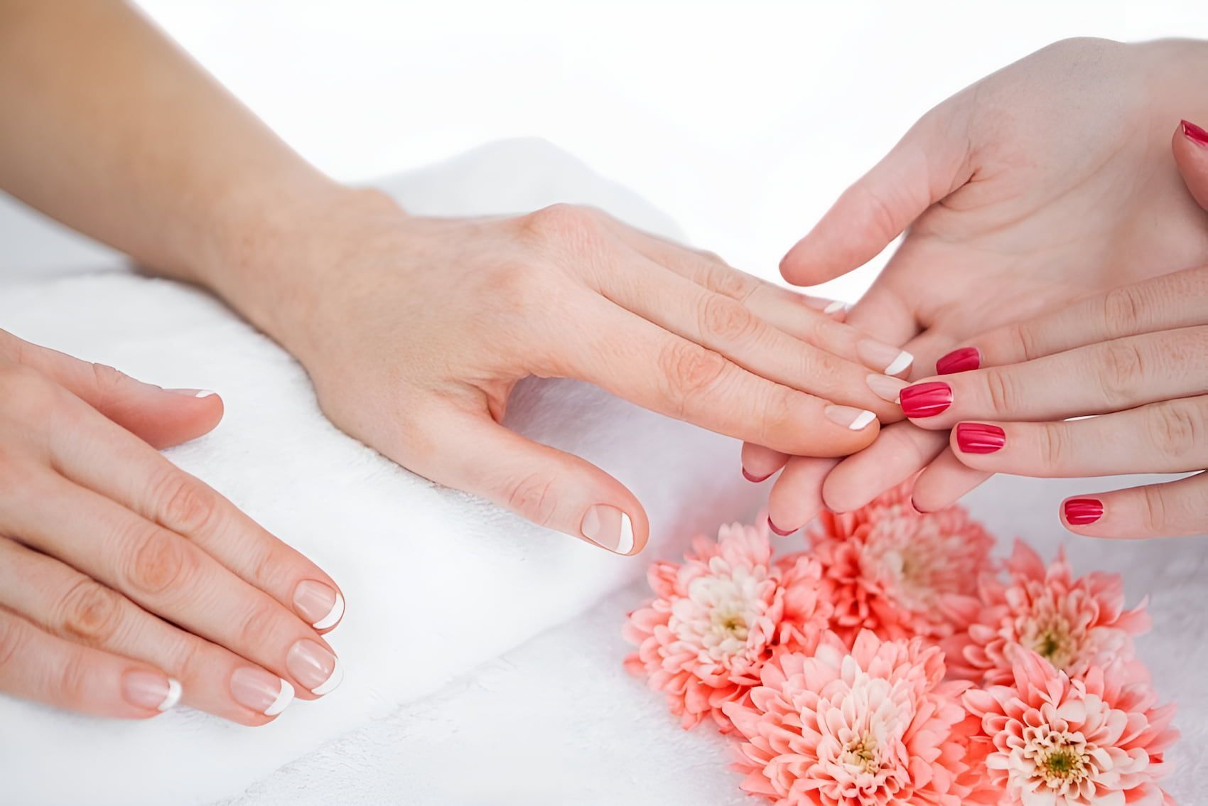 A Woman Is Getting Her Nails Done At A Nail Salon — InHarmony Skin & Beauty Clinic In The Entrance, NSW