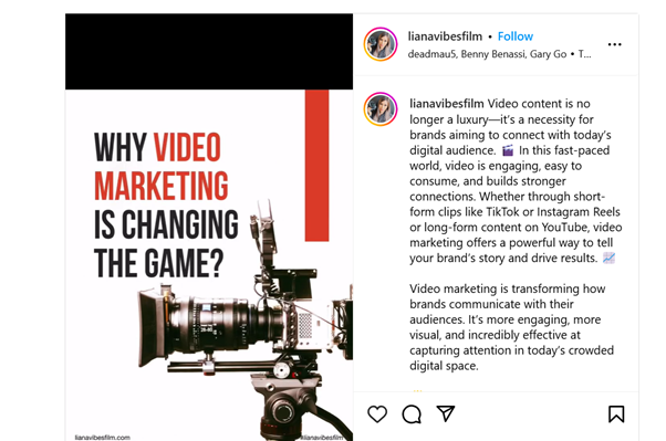 Text over a photo of a video camera: 