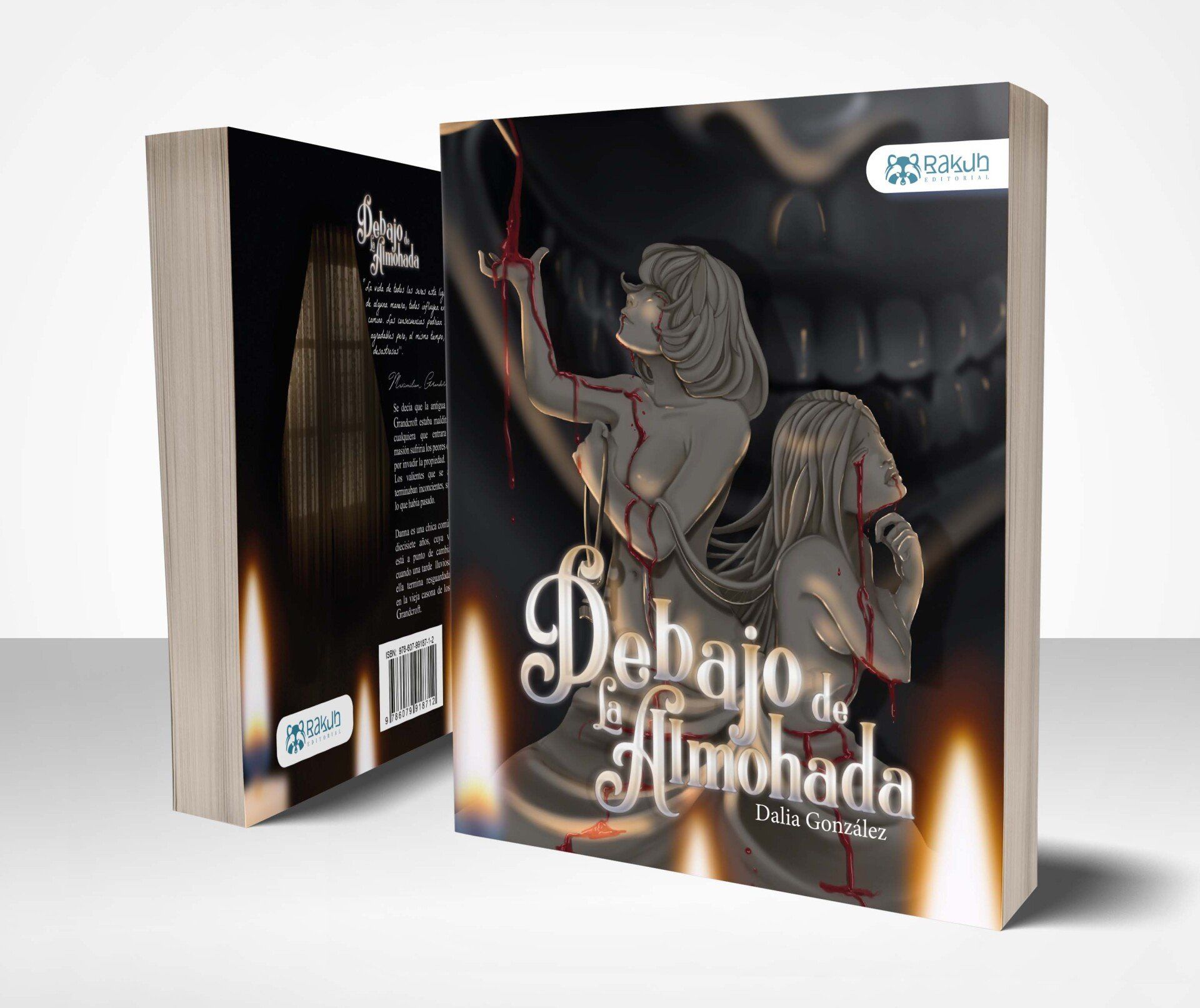 A book called debajo de almohada is on a table
